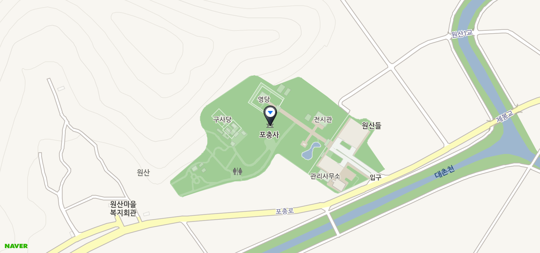 포충사 위치 지도 이미지