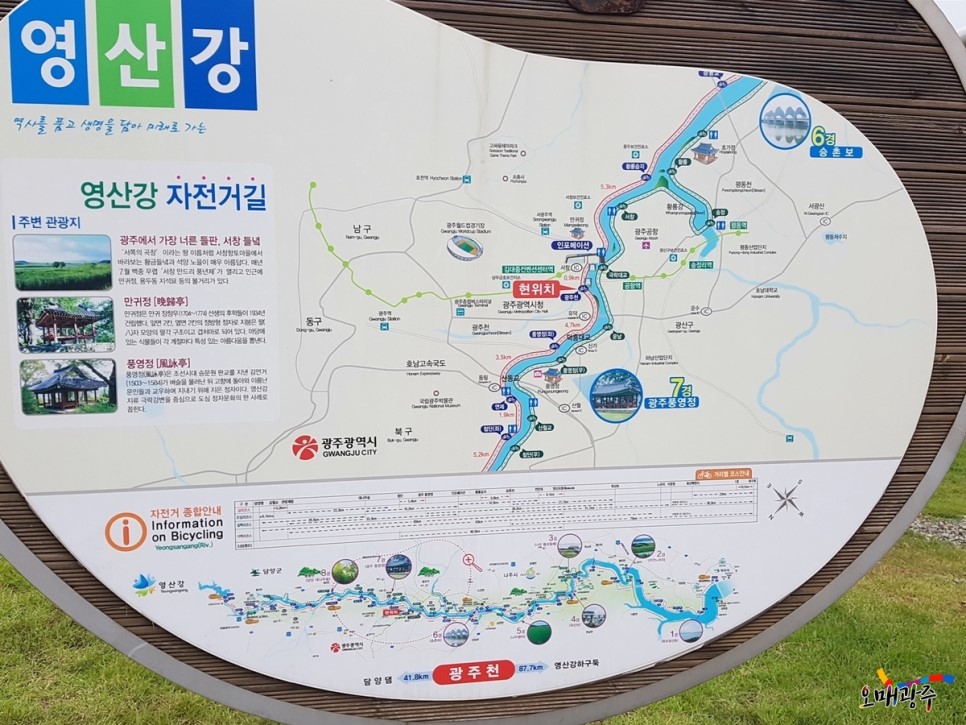 영산강 자전거길 안내도